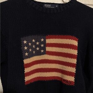 Polo by Ralph Lauren Navy Sweater with American Flag